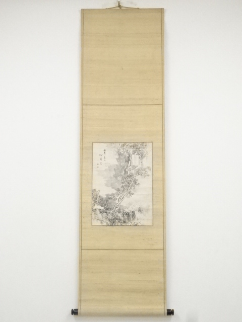 JAPANESE HANGING SCROLL / HAND PAINTED / SCENERY / BY SHORIN FUJII (1882)